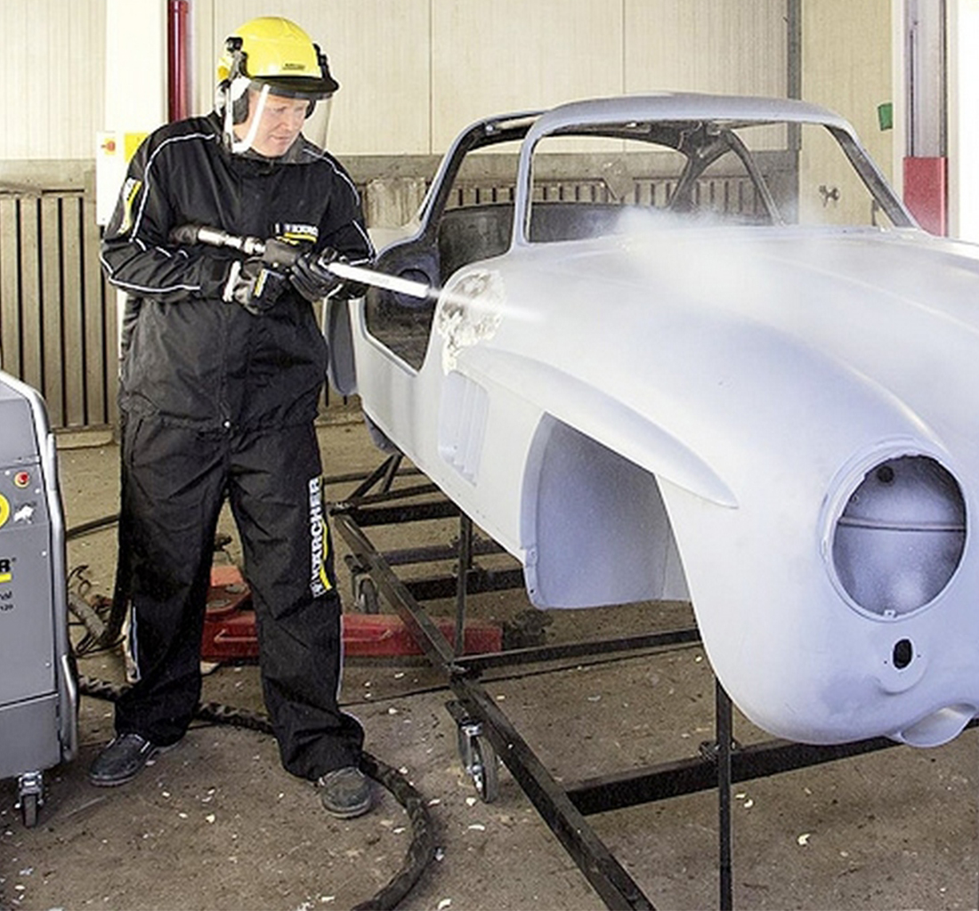 Чистка поверхностей с помощью сухого льда